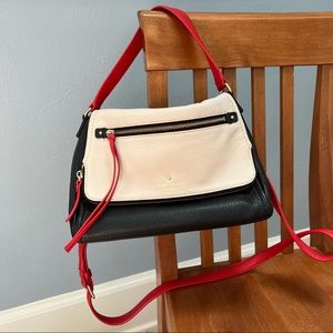Kate Spade Cobble Hill Toddy Convertible Shoulder Bag/Crossbody Red White Black